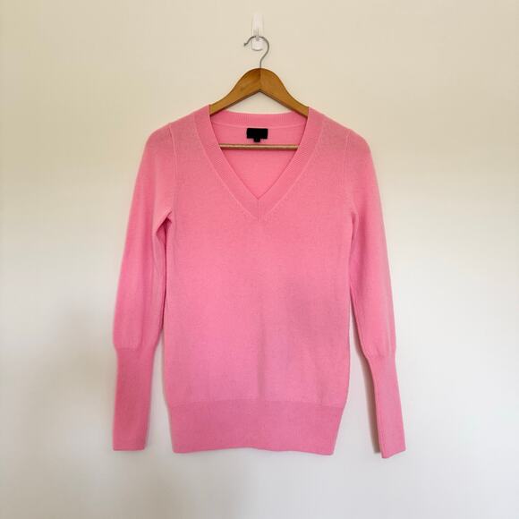 J Crew Collection Cashmere V Neck Sweater in Pink - Picture 1 of 7